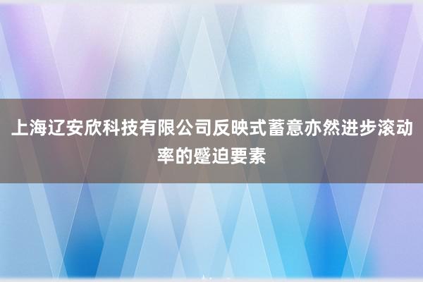 上海辽安欣科技有限公司反映式蓄意亦然进步滚动率的蹙迫要素